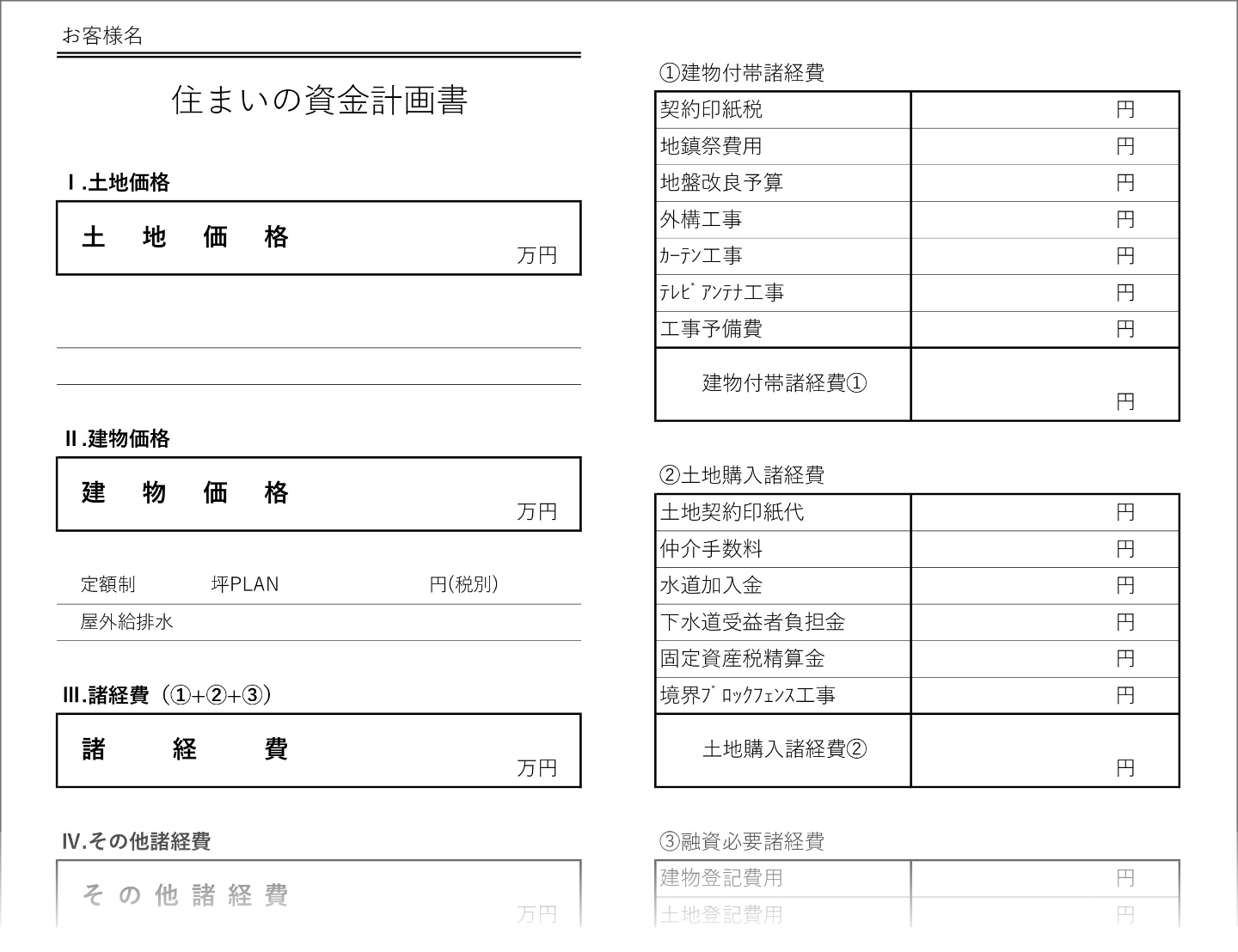 その場で資金計画書をお作りします！